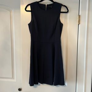 Textured theory navy blue dress